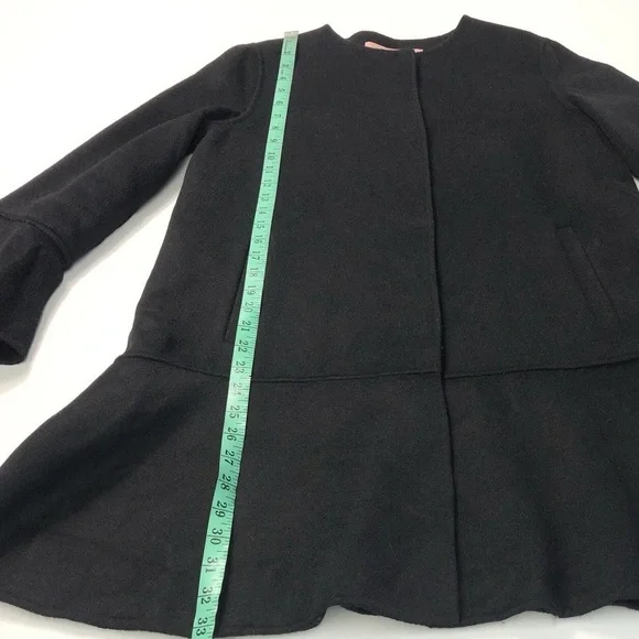 ZARA BASIC Outerwear Women's Wool Rich Handmade Coat Medium Classic - Picture 10 of 10